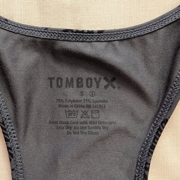 Tomboyx Grey Sea Horse Sports Bra Swimwear Top (small) - Picture 2 of 4